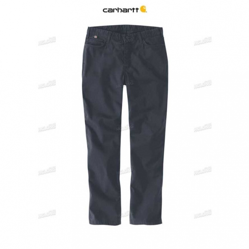 Bleu Marine Carhartt Flame-Resistant Rugged Flex Relaxed Fit Tela Travail Pant Bleu - Danmark EKZ-4132579