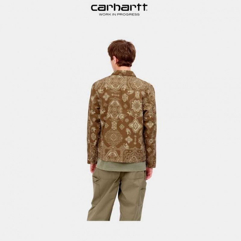 Marron Carhartt Wip Detroit Verse Print Jacket - Danmark GFN-8200050