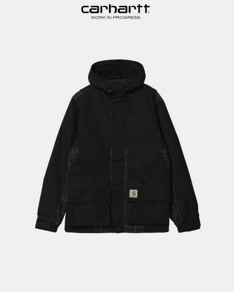 Noir Carhartt Wip Highbury Check Jacket - Danmark GRY-6976265