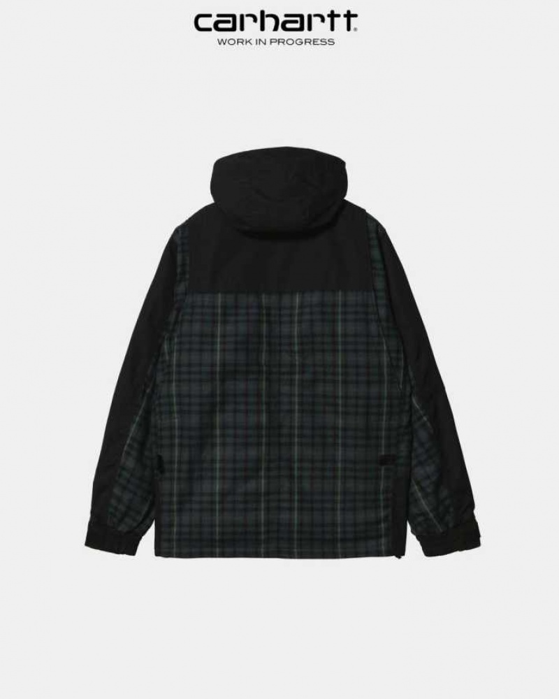 Noir Carhartt Wip Highbury Check Jacket - Danmark GRY-6976265