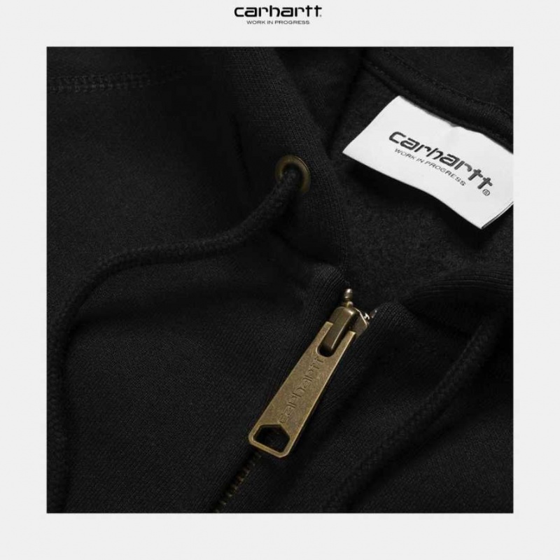 Noir Carhartt Wip Encapuchonné Chase Jacket - Danmark YMD-6451602