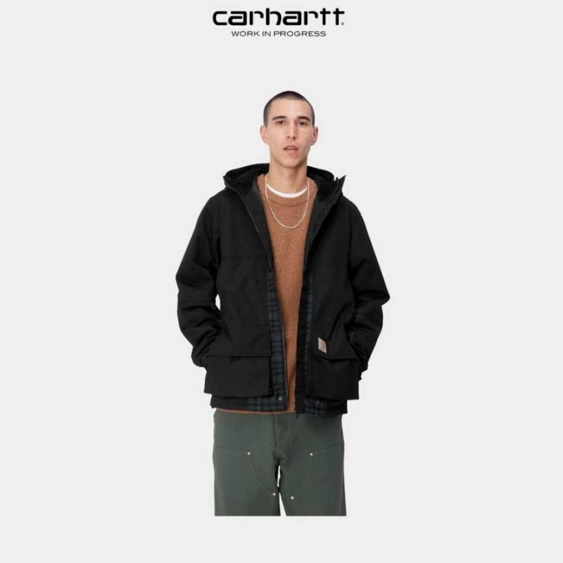 Noir Carhartt Wip Highbury Check Jacket - Danmark GRY-6976265