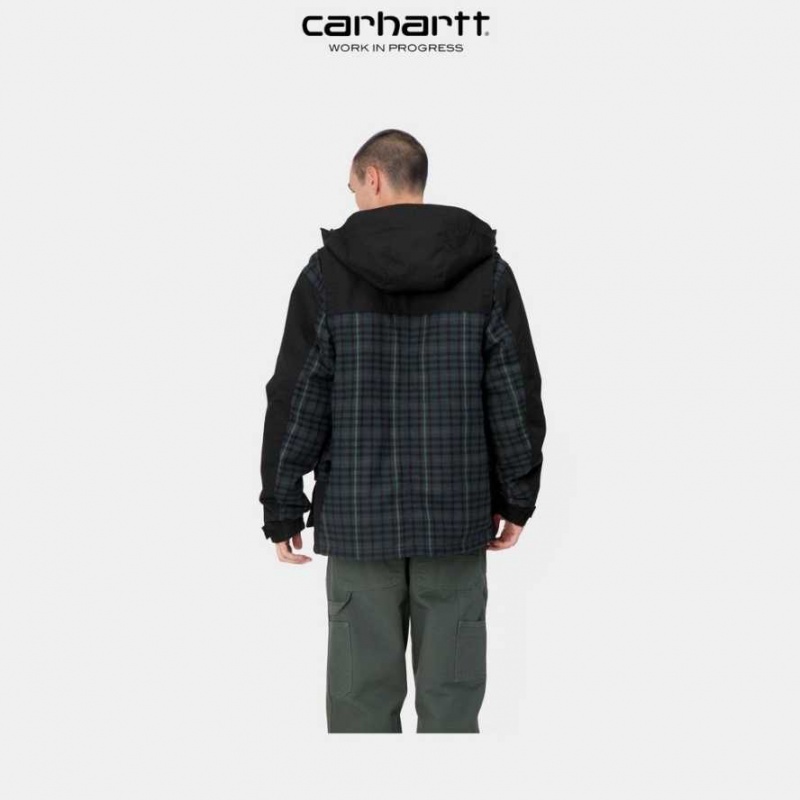 Noir Carhartt Wip Highbury Check Jacket - Danmark GRY-6976265