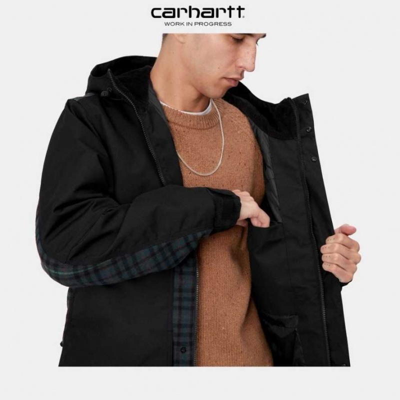 Noir Carhartt Wip Highbury Check Jacket - Danmark GRY-6976265