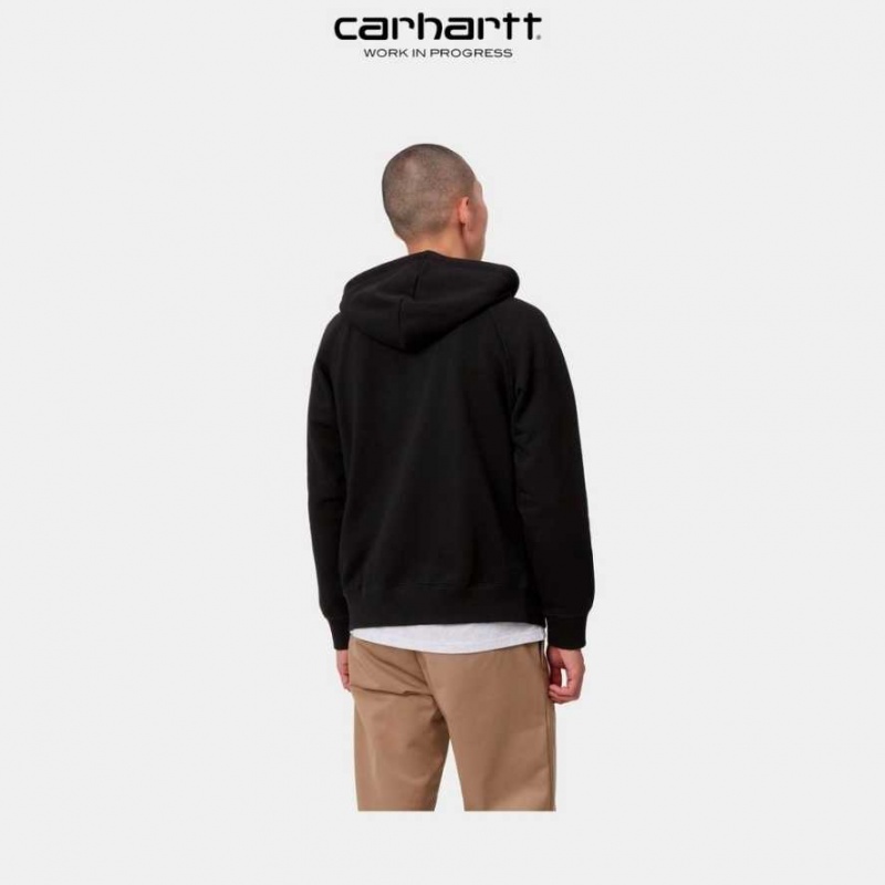 Noir Carhartt Wip Encapuchonné Chase Jacket - Danmark YMD-6451602