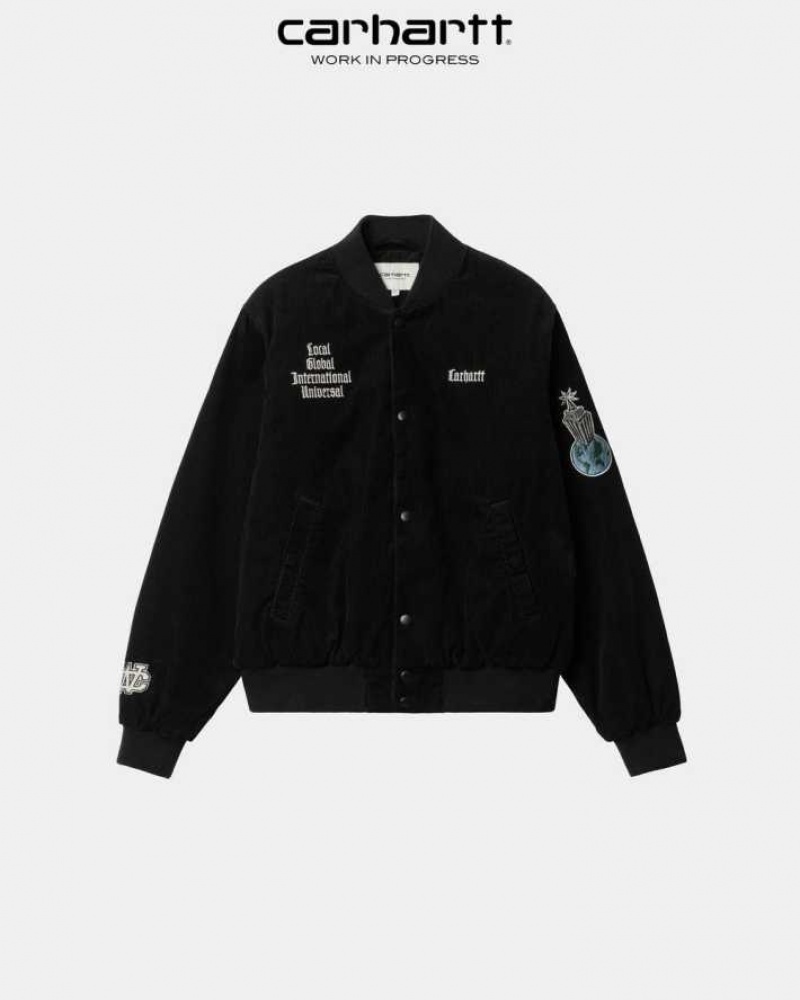 Noir Carhartt Wip Letterman Jacket - Danmark BCN-7673023