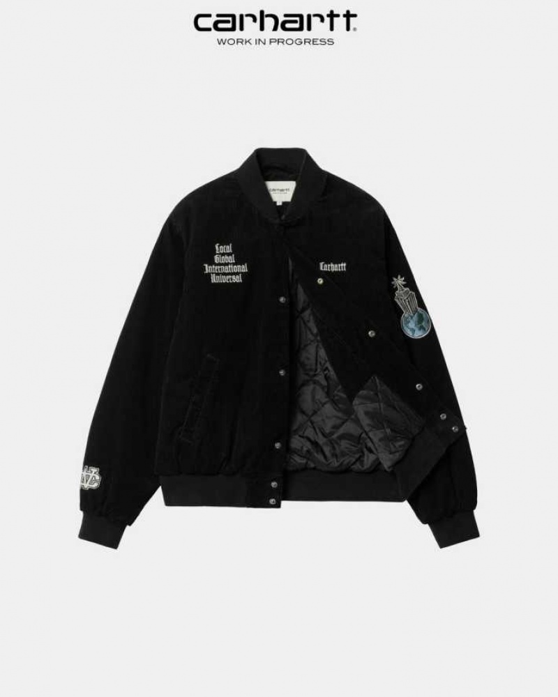 Noir Carhartt Wip Letterman Jacket - Danmark BCN-7673023