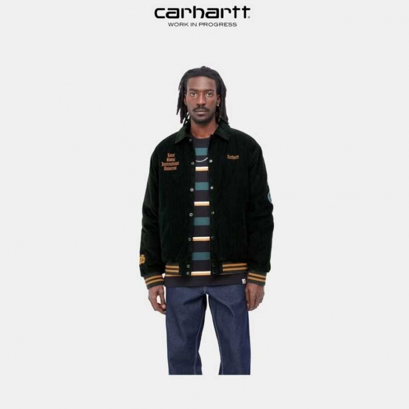 Noir Carhartt Wip Letterman Jacket - Danmark DEW-1484876