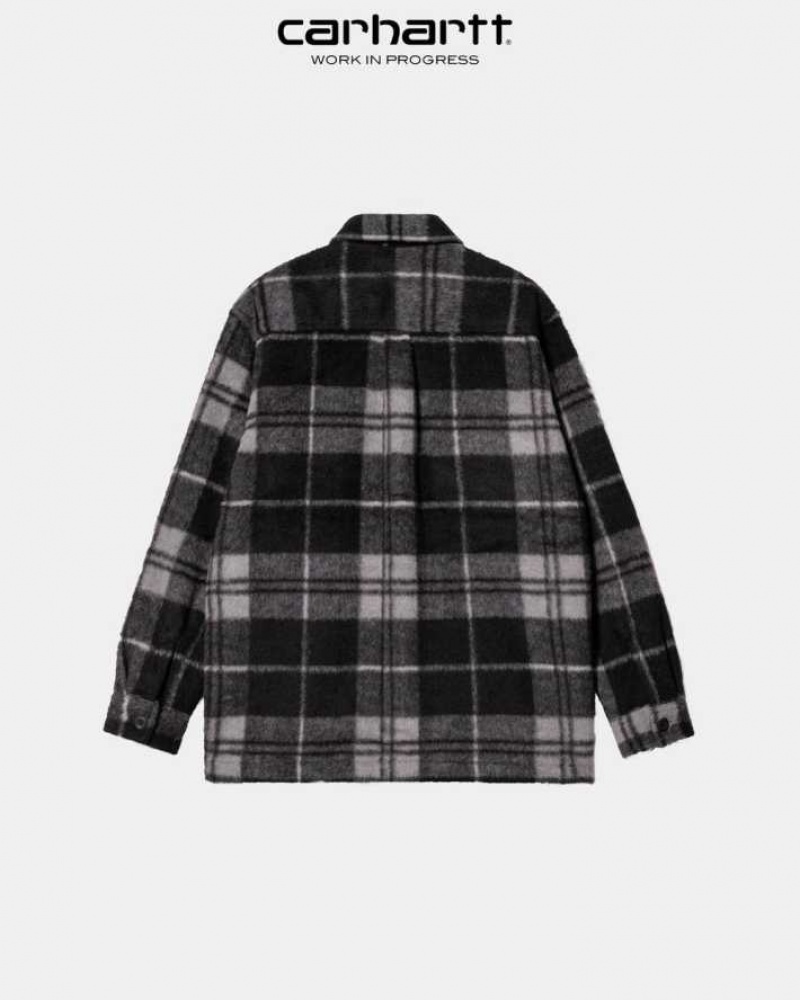 Noir Carhartt Wip Manning Check Shirt Jacket - Danmark JSI-9772638