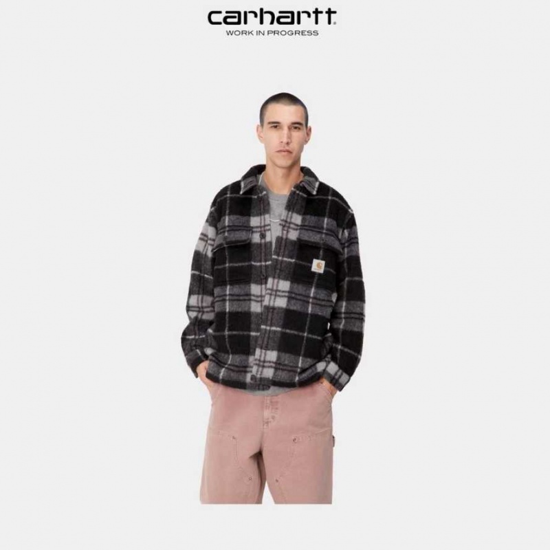 Noir Carhartt Wip Manning Check Shirt Jacket - Danmark JSI-9772638