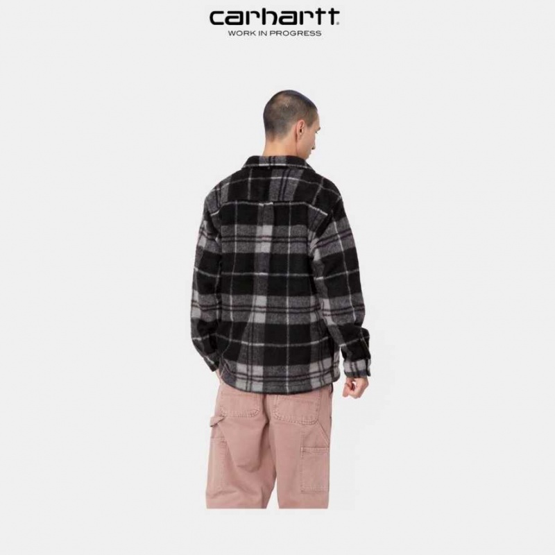 Noir Carhartt Wip Manning Check Shirt Jacket - Danmark JSI-9772638