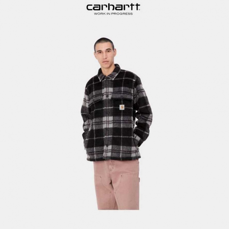 Noir Carhartt Wip Manning Check Shirt Jacket - Danmark JSI-9772638