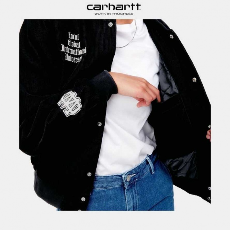 Noir Carhartt Wip Letterman Jacket - Danmark BCN-7673023