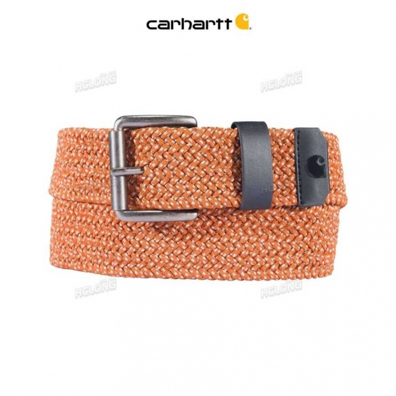 Burnt Sienna Carhartt Rugged Flex Nylon Cord Braided Belt Burnt - Danmark SKG-2201800