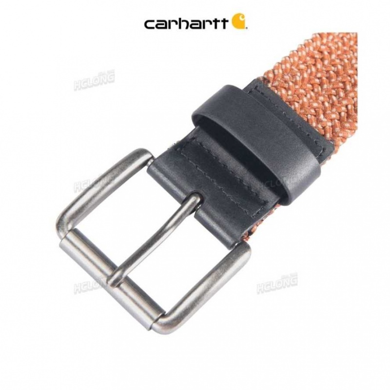 Burnt Sienna Carhartt Rugged Flex Nylon Cord Braided Belt Burnt - Danmark SKG-2201800