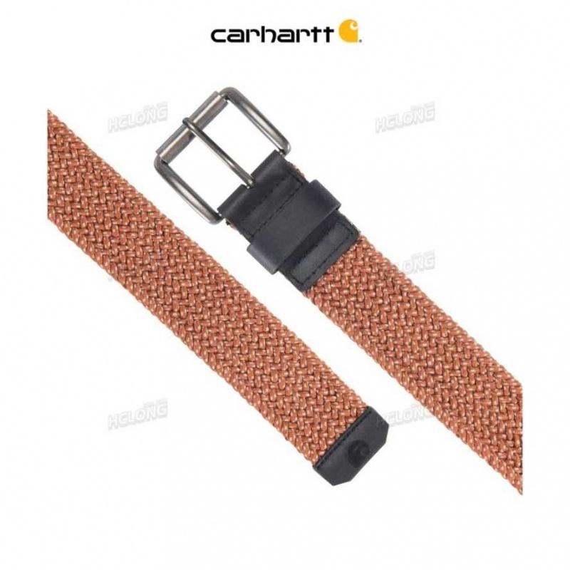 Burnt Sienna Carhartt Rugged Flex Nylon Cord Braided Belt Burnt - Danmark SKG-2201800