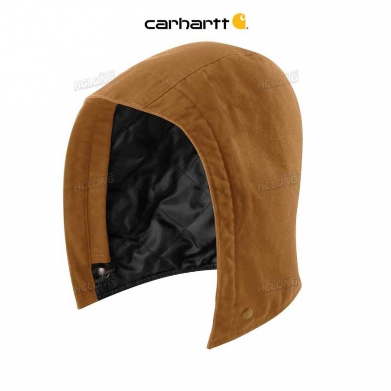 Marron Carhartt Washed Duck Insulated Hood - Danmark YNQ-6684659