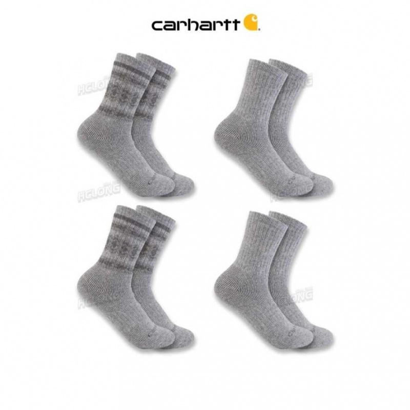 Grise Carhartt Heavyweight Synthétique-Laine Blend Crew Sock 4-Pack - Danmark OGE-2877474