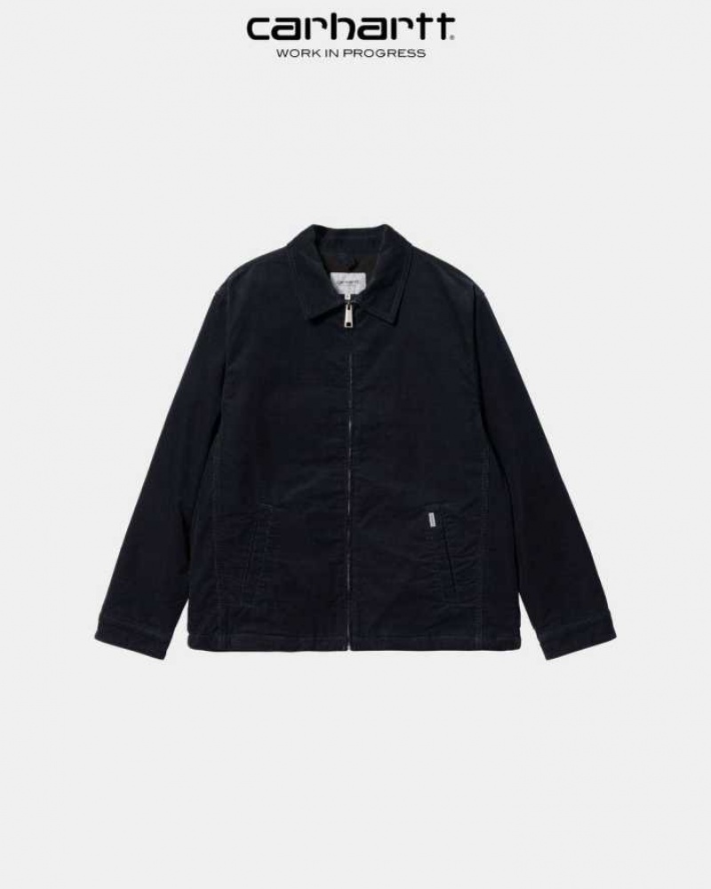 Bleu Marine Foncé Carhartt Wip Modular Jacket - Corduroy Bleu Marine - Danmark VCU-9362258