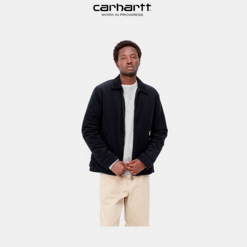 Bleu Marine Foncé Carhartt Wip Modular Jacket - Corduroy Bleu Marine - Danmark VCU-9362258