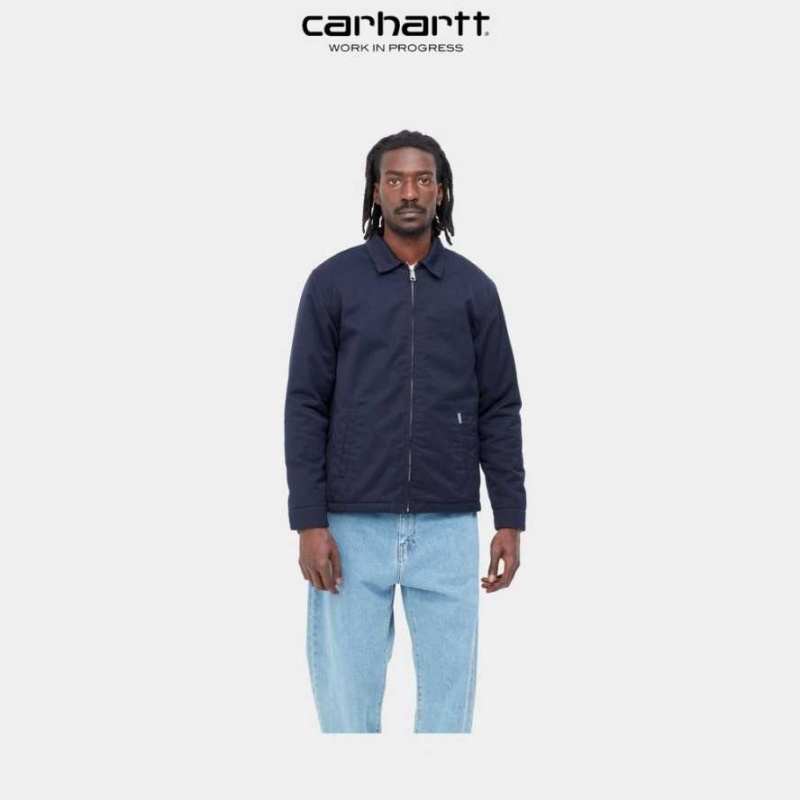 Bleu Marine Foncé Carhartt Wip Modular Jacket (D'hiver) Bleu Marine - Danmark TGW-6820299