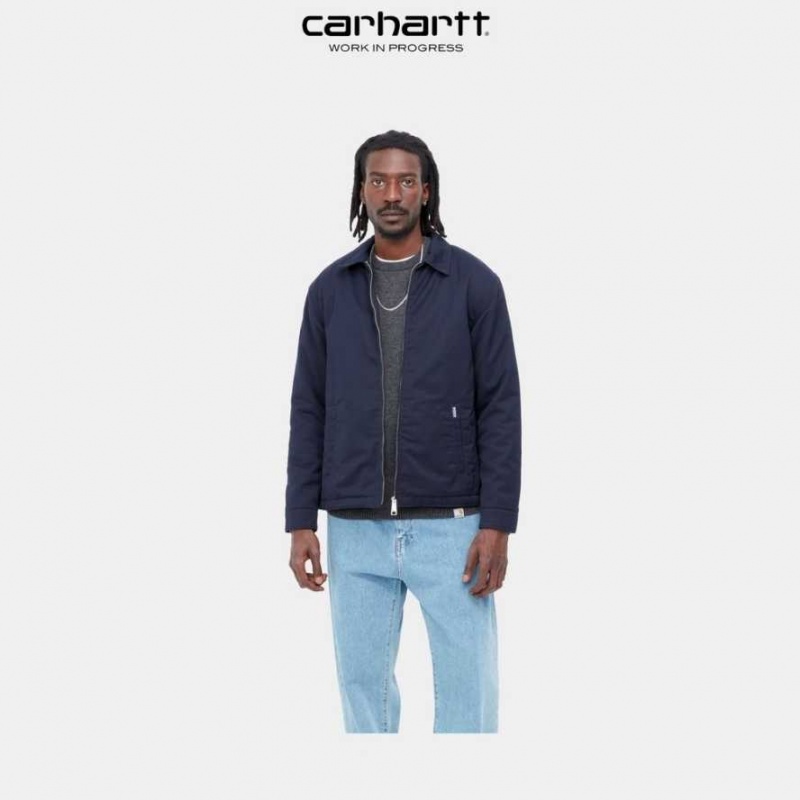 Bleu Marine Foncé Carhartt Wip Modular Jacket (D'hiver) Bleu Marine - Danmark TGW-6820299