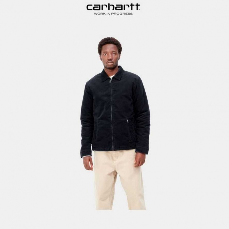 Bleu Marine Foncé Carhartt Wip Modular Jacket - Corduroy Bleu Marine - Danmark VCU-9362258