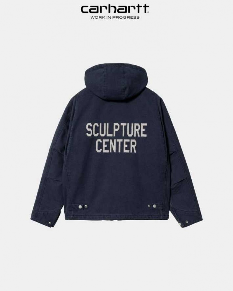 Bleu Marine Foncé Carhartt New Balance x Carhartt WIP Sculpture Center Arcan Jacket Bleu Marine - Danmark ERK-4785293