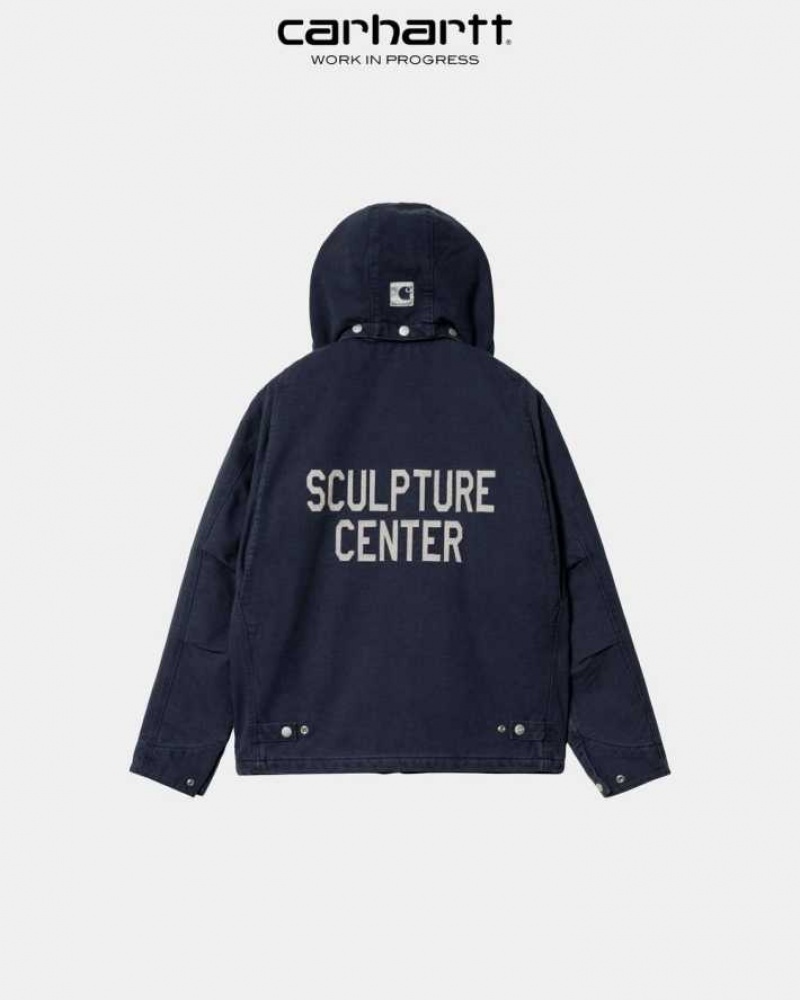 Bleu Marine Foncé Carhartt New Balance x Carhartt WIP Sculpture Center Arcan Jacket Bleu Marine - Danmark ERK-4785293