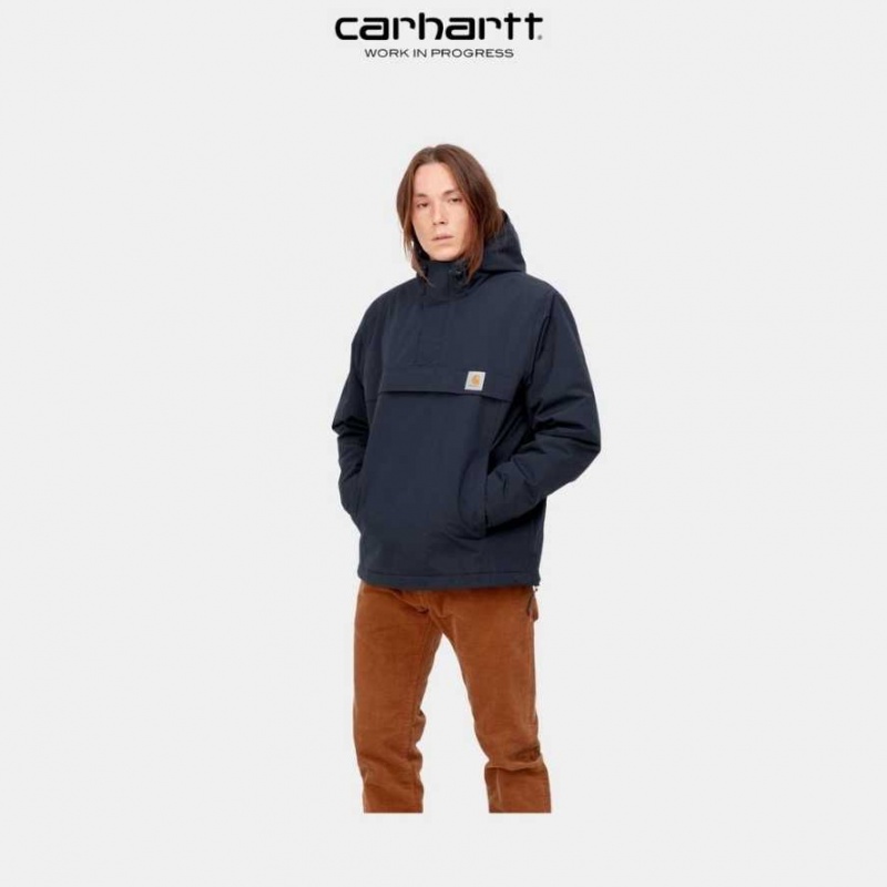 Bleu Marine Foncé Carhartt Wip Nimbus Pullover (D'hiver) Bleu Marine - Danmark KVV-4862259