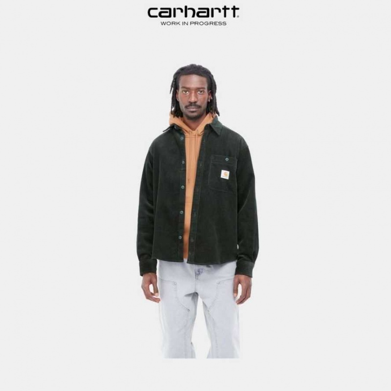 Noir Carhartt Wip Flint Shirt - Danmark JAR-8079517