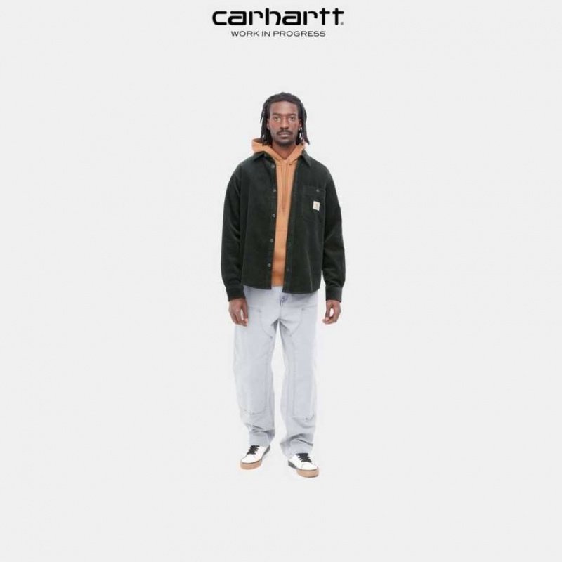 Noir Carhartt Wip Flint Shirt - Danmark JAR-8079517