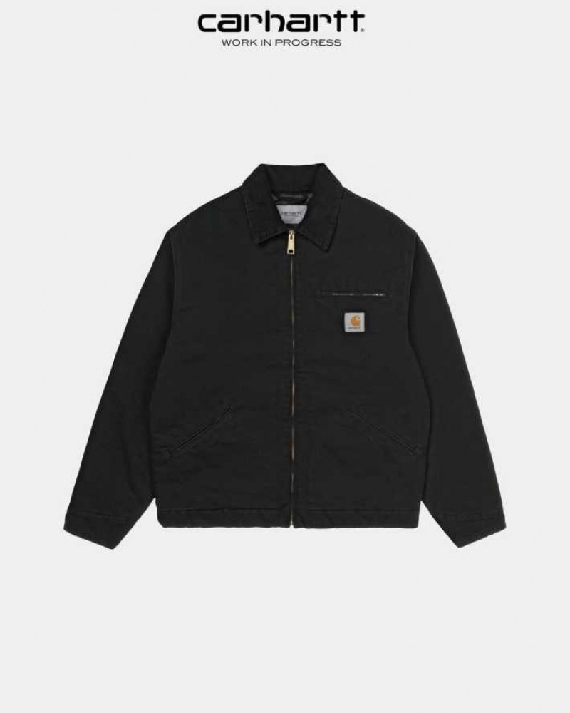 Noir Carhartt Wip OG Detroit Jacket (D'hiver) - Danmark EUU-7287500