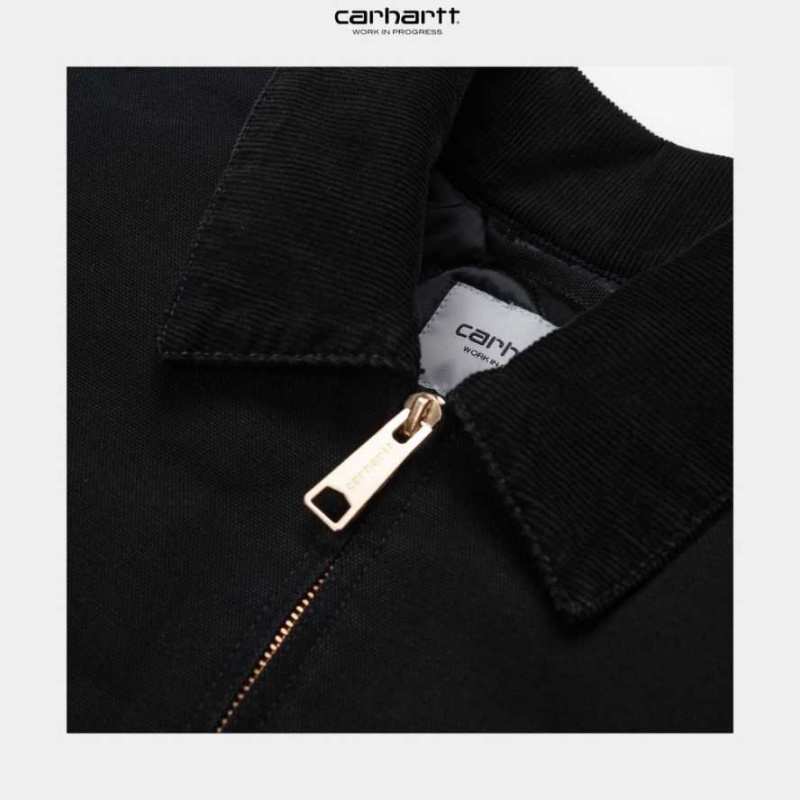 Noir Carhartt Wip OG Detroit Jacket (D'hiver) - Danmark EUU-7287500