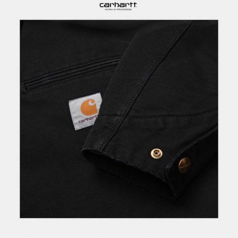 Noir Carhartt Wip OG Detroit Jacket (D'hiver) - Danmark EUU-7287500