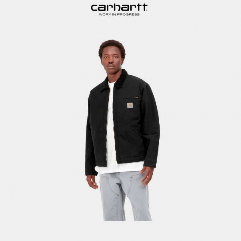 Noir Carhartt Wip OG Detroit Jacket (D'hiver) - Danmark EUU-7287500