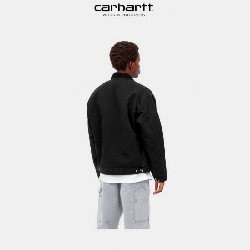 Noir Carhartt Wip OG Detroit Jacket (D'hiver) - Danmark EUU-7287500