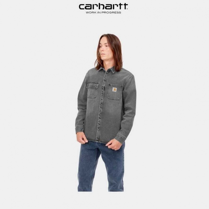 Noir Carhartt Wip Salinac Shirt Jacket - Danmark ABN-6280366