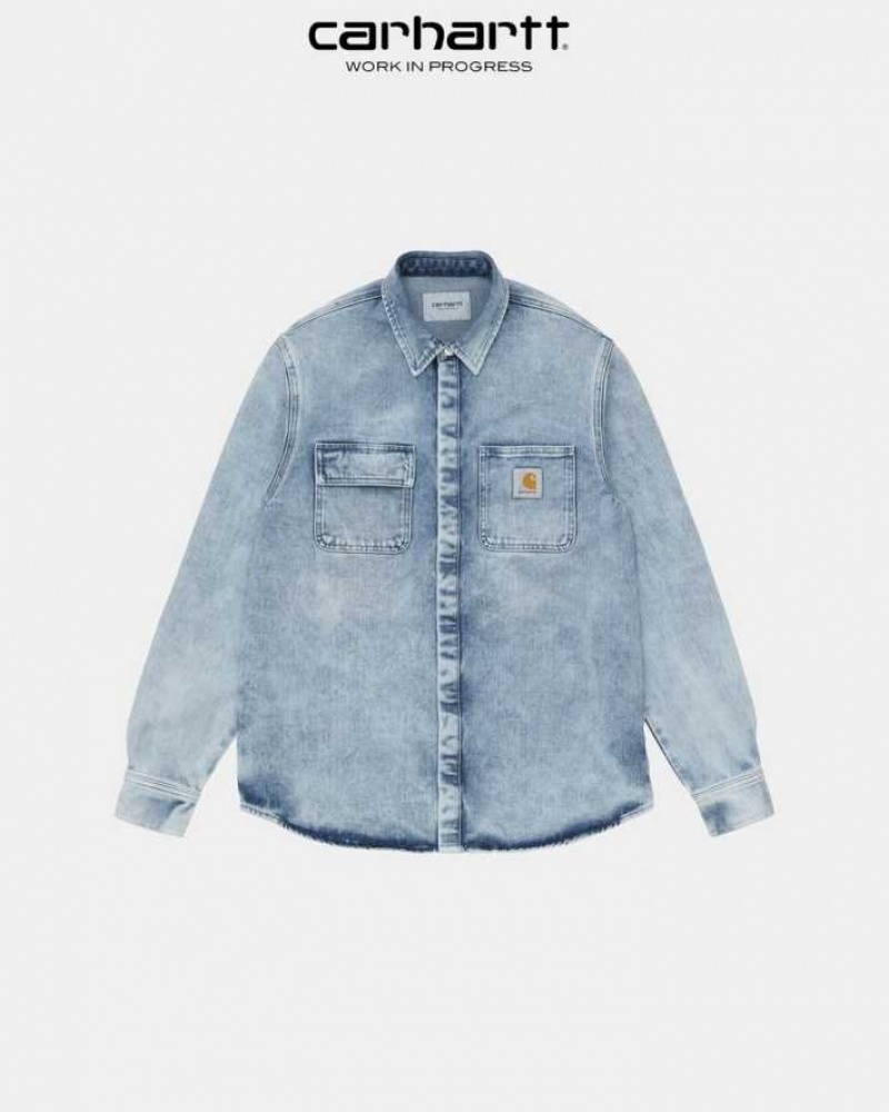 Bleu Carhartt Wip Salinac Shirt Jacket - Danmark HGX-0409450