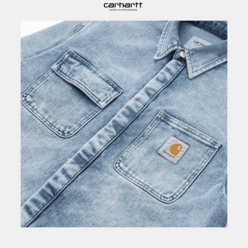 Bleu Carhartt Wip Salinac Shirt Jacket - Danmark HGX-0409450