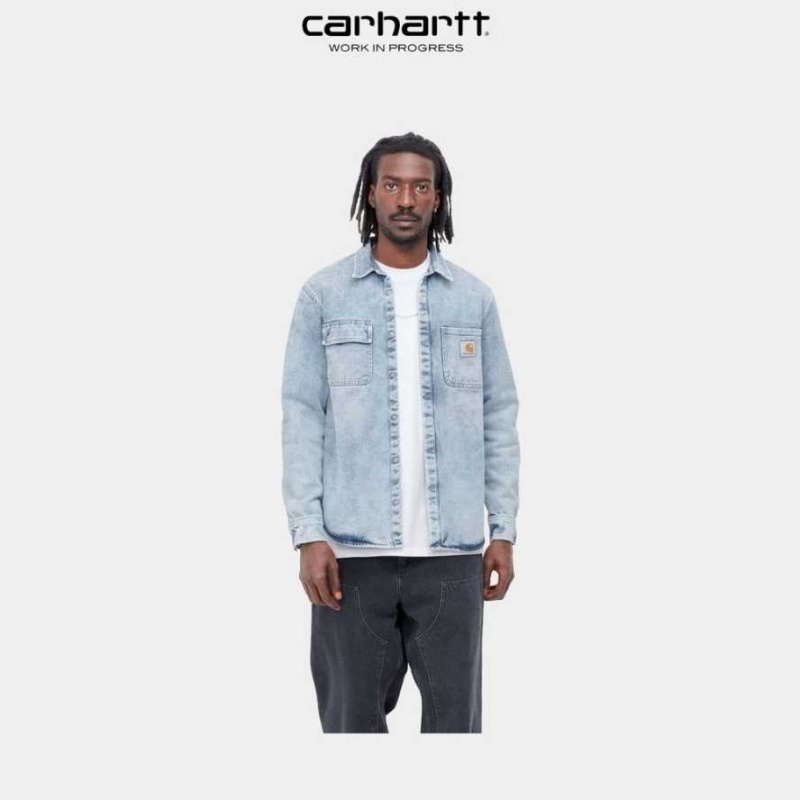 Bleu Carhartt Wip Salinac Shirt Jacket - Danmark HGX-0409450