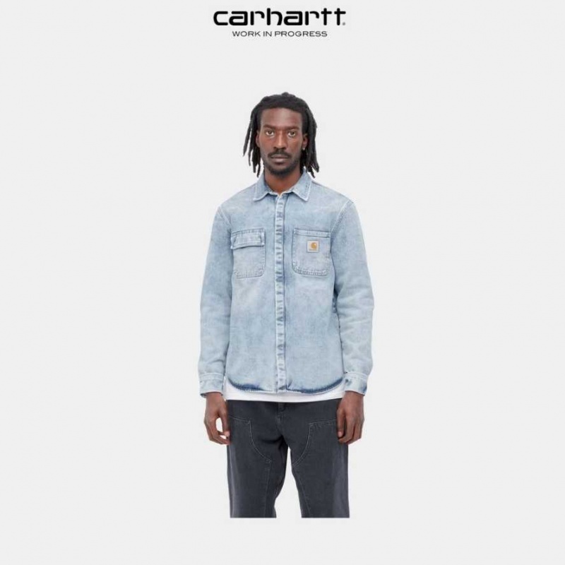 Bleu Carhartt Wip Salinac Shirt Jacket - Danmark HGX-0409450