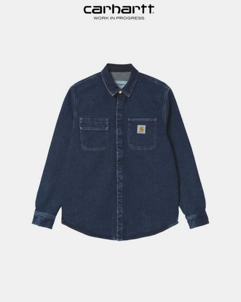 Bleu Carhartt Wip Salinac Shirt Jacket - Danmark DDD-3726446