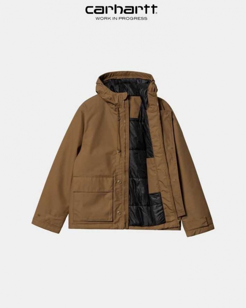 Marron Carhartt Wip Valley Jacket - Danmark FCK-3527841