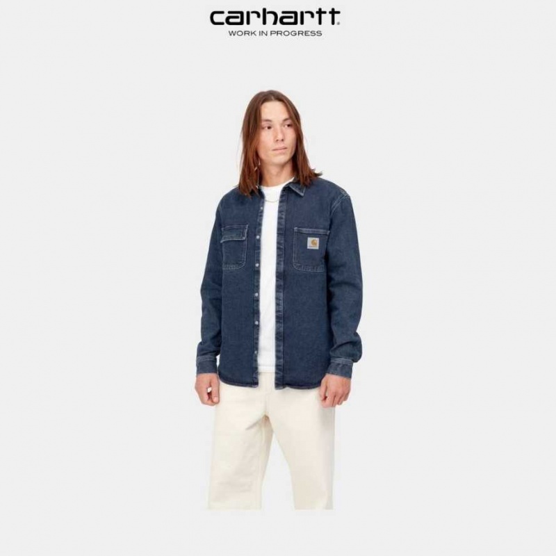 Bleu Carhartt Wip Salinac Shirt Jacket - Danmark DDD-3726446