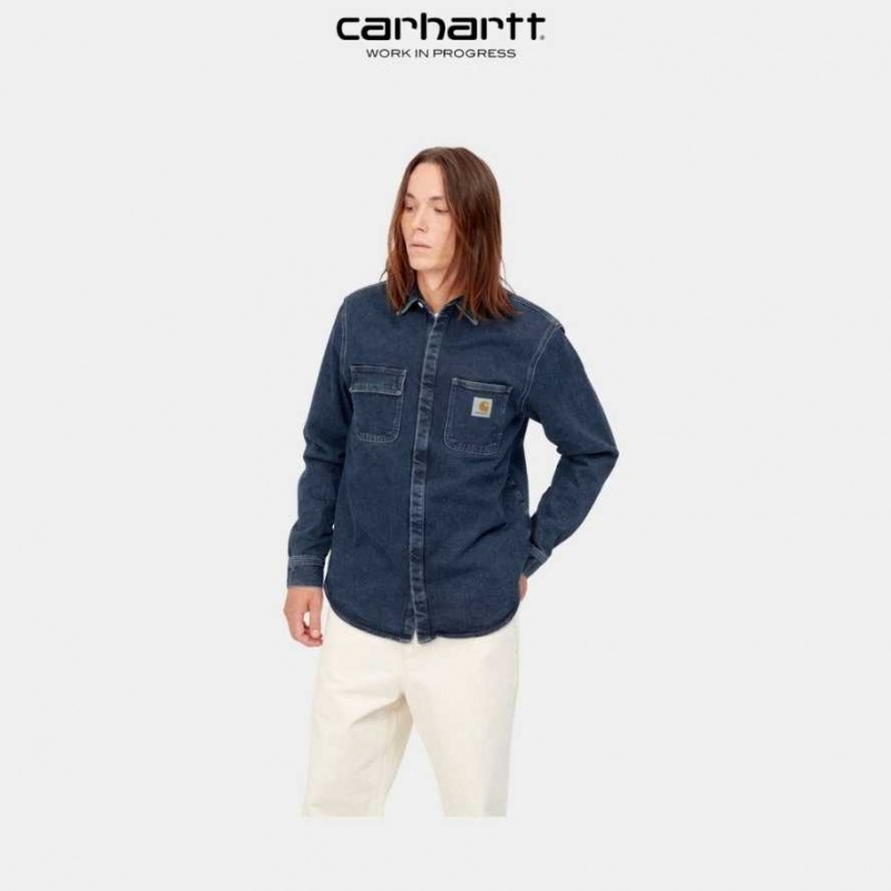 Bleu Carhartt Wip Salinac Shirt Jacket - Danmark DDD-3726446