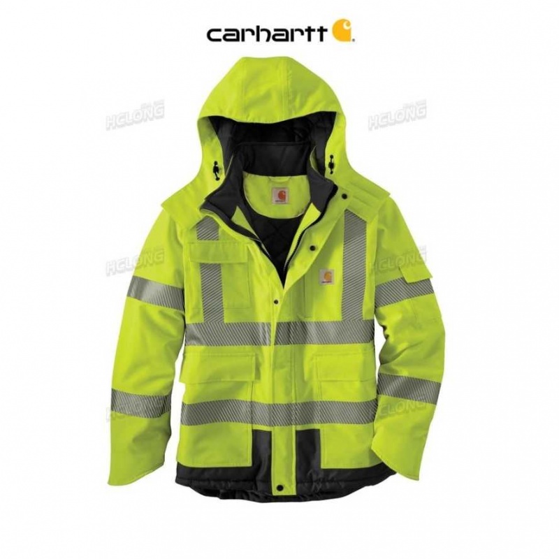 Brite Lime Carhartt High-Visibility Imperméables Class 3 Sherwood Jacket Brite - Danmark RNK-9513270