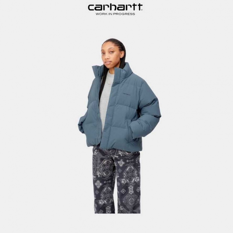 Bleu Carhartt Wip Yanie Jacket - Danmark HOG-9386645