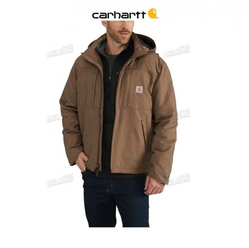 Marron Carhartt Full Swing Loose Fit Quick Duck Insulated Jacket - Danmark IQM-4066006