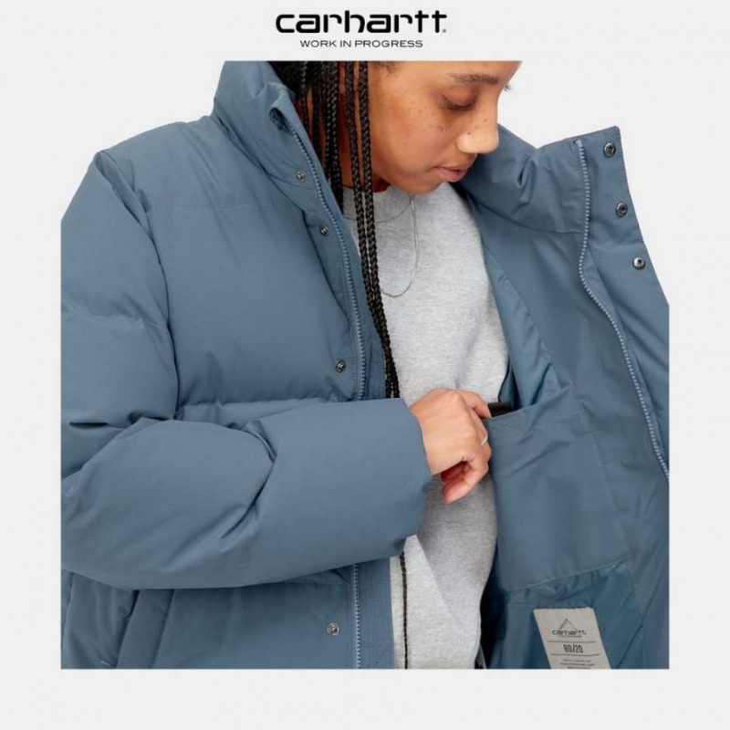 Bleu Carhartt Wip Yanie Jacket - Danmark HOG-9386645